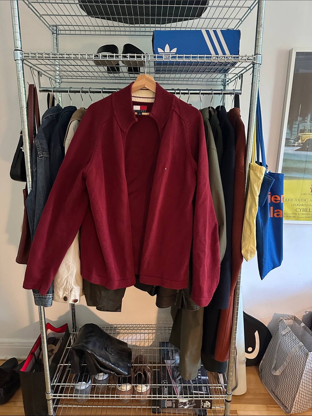Tommy Hilfiger Men's Wine Red Bomber Jacket